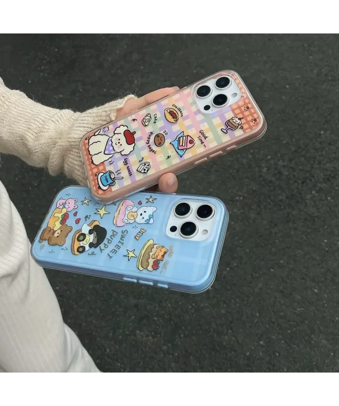 Coque iPhone 16 Pro Max Chiot Mignon Antichoc - Bleu