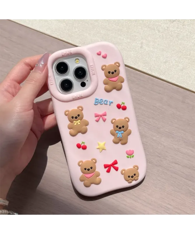 Coque iPhone 15 Pro Oursons | Silicone Antidérapant