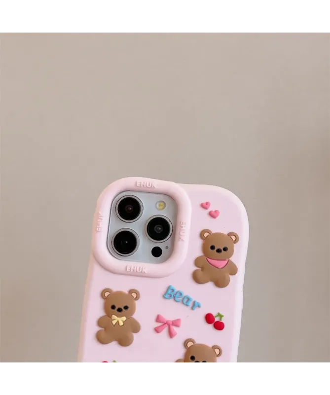 Coque iPhone 15 Pro Oursons | Silicone Antidérapant