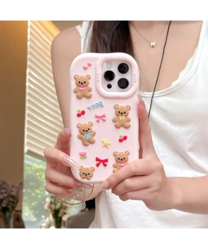 Coque iPhone 16 Pro Oursons | Silicone Antidérapant