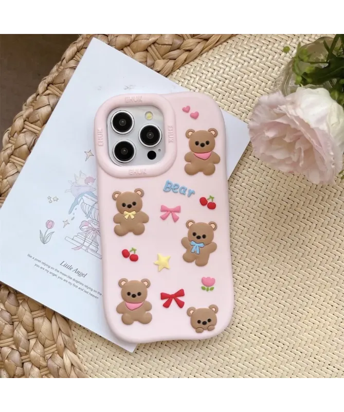 Coque iPhone 16 Pro Oursons | Silicone Antidérapant