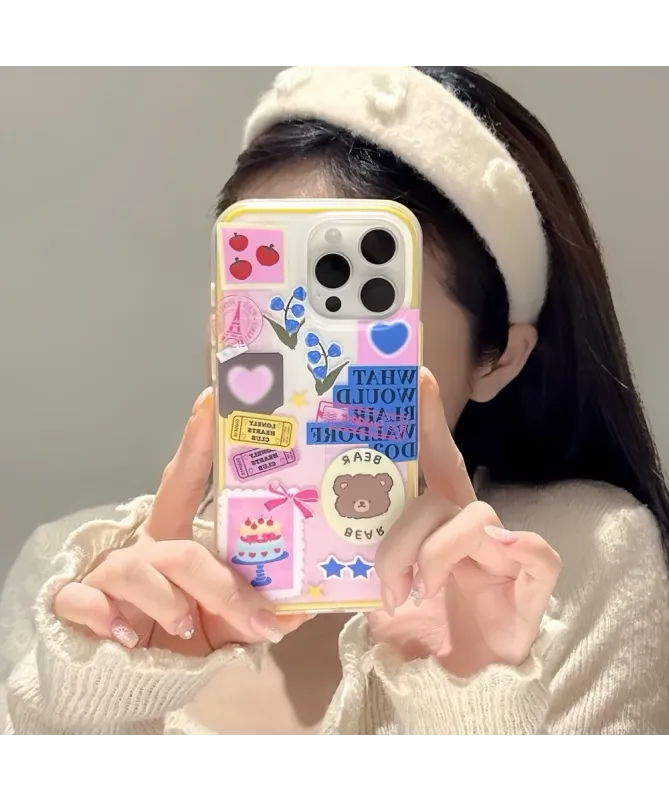 Coque iPhone 16 Pro Max Stickers Colorés