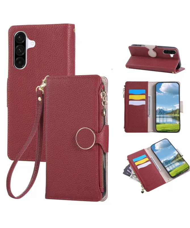 Housse Samsung Galaxy A36 5G avec Zip, Cartes et Dragonne