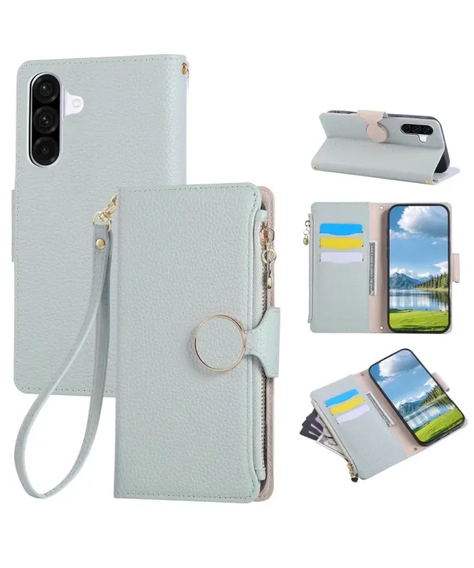 Housse Samsung Galaxy A55 5G avec Zip, Cartes et Dragonne