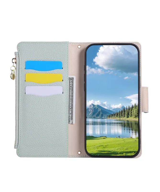 Housse Samsung Galaxy A55 5G avec Zip, Cartes et Dragonne