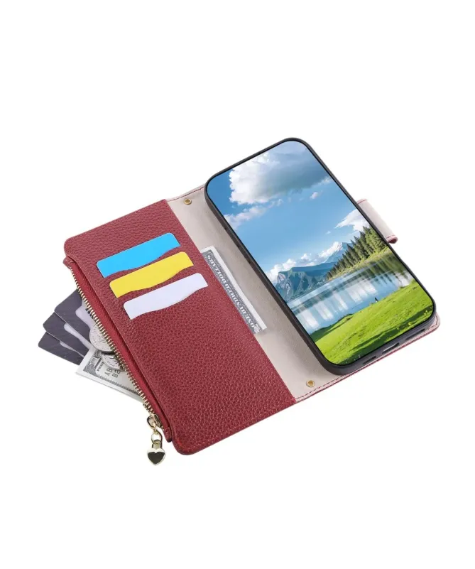 Housse Samsung Galaxy A15 4G / 5G avec Zip, Cartes et Dragonne