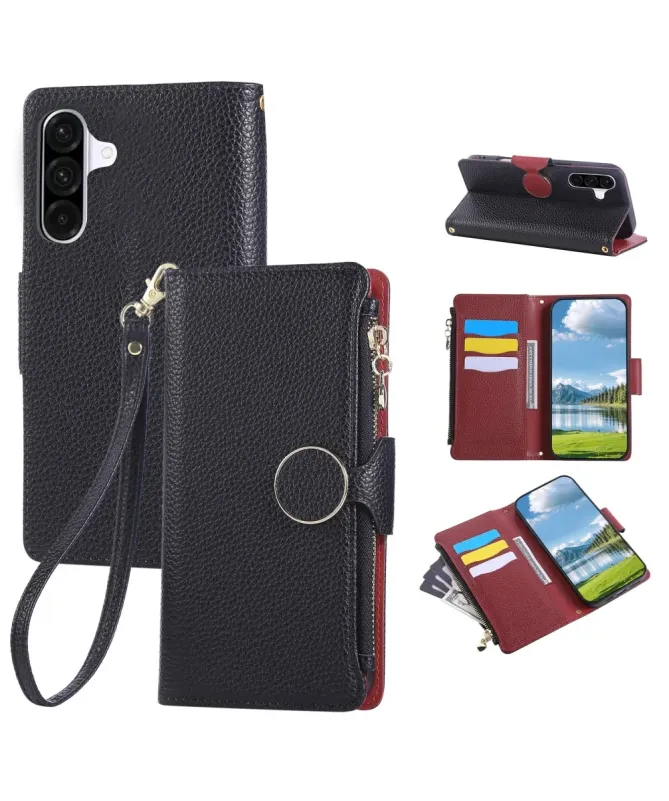 Housse Samsung Galaxy A15 4G / 5G avec Zip, Cartes et Dragonne