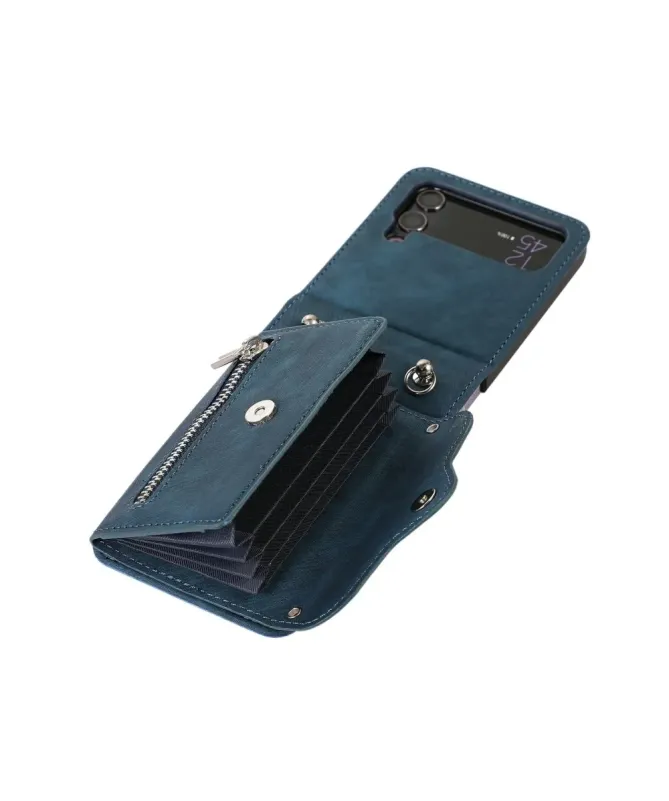 Étui Portefeuille Samsung Galaxy Z Flip 4, Anti RFID, Bandoulière & Dr