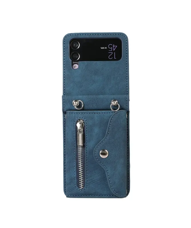 Étui Portefeuille Samsung Galaxy Z Flip 4, Anti RFID, Bandoulière & Dr