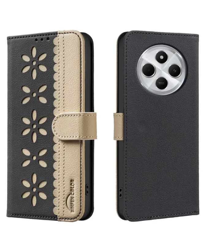 Housse Xiaomi Redmi 14 / Poco C75 Porte-Cartes Fleurs | BF36