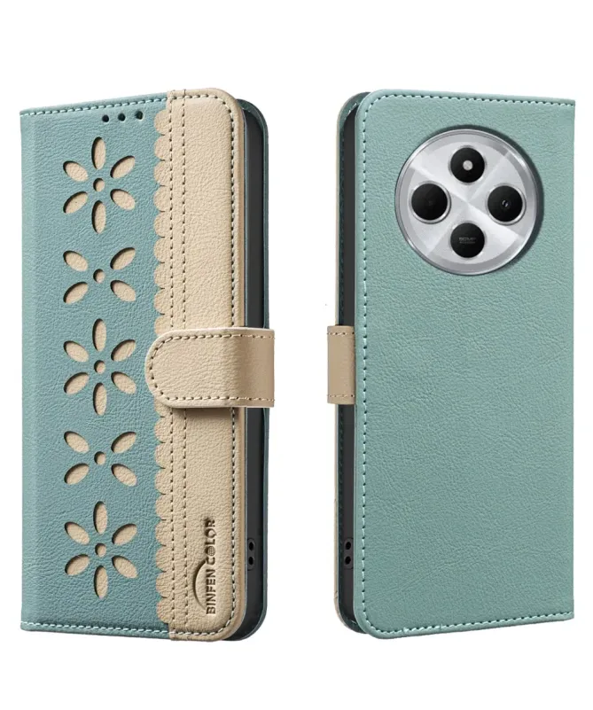 Housse Xiaomi Redmi 14 / Poco C75 Porte-Cartes Fleurs | BF36