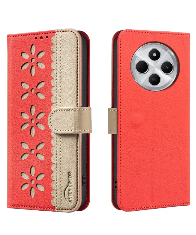 Housse Xiaomi Redmi 14 / Poco C75 Porte-Cartes Fleurs | BF36