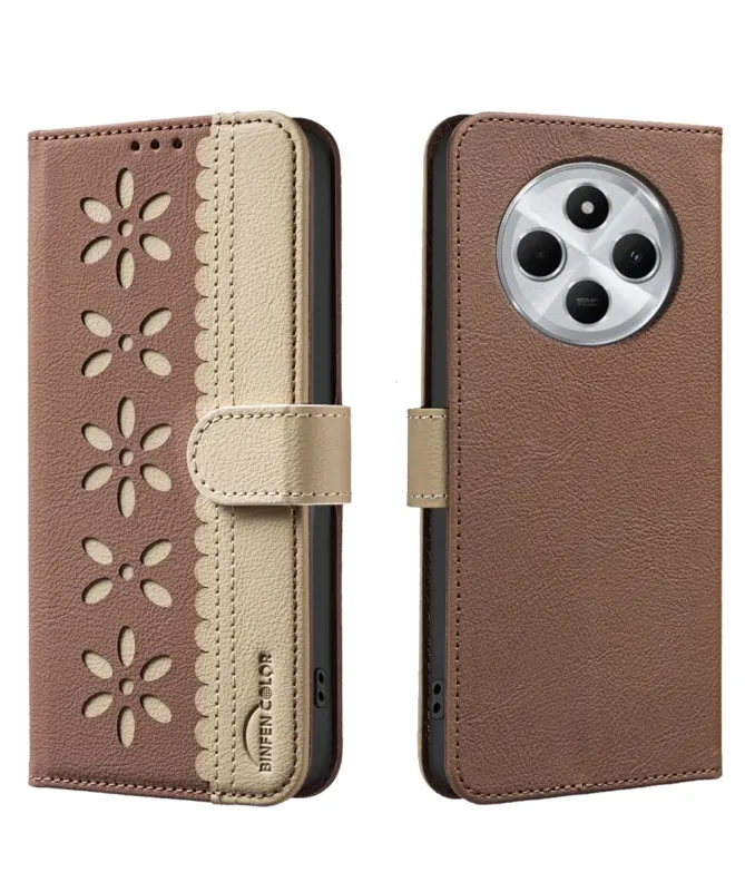 Housse Xiaomi Redmi 14 / Poco C75 Porte-Cartes Fleurs | BF36