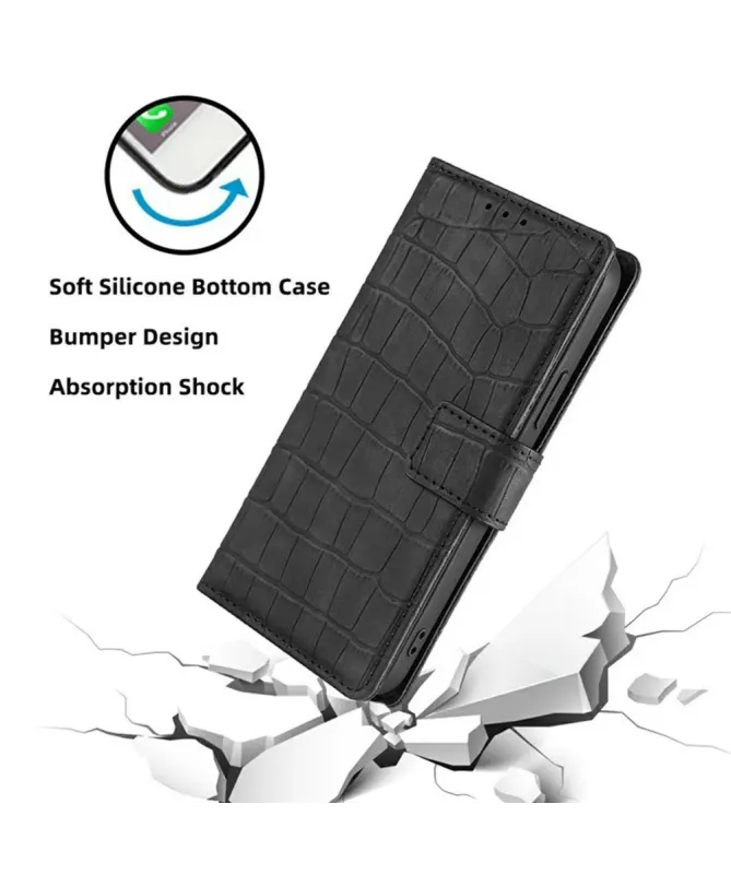 Housse Xiaomi Redmi 14C / Poco C75 simili cuir effet peau de crocodile