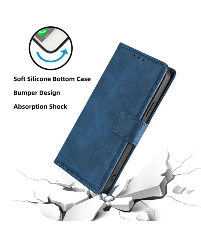 Housse Xiaomi Redmi 14C / Poco C75 simili cuir effet peau de crocodile