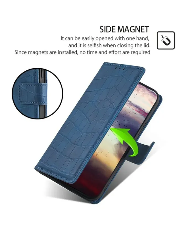 Housse Xiaomi Redmi 14C / Poco C75 simili cuir effet peau de crocodile
