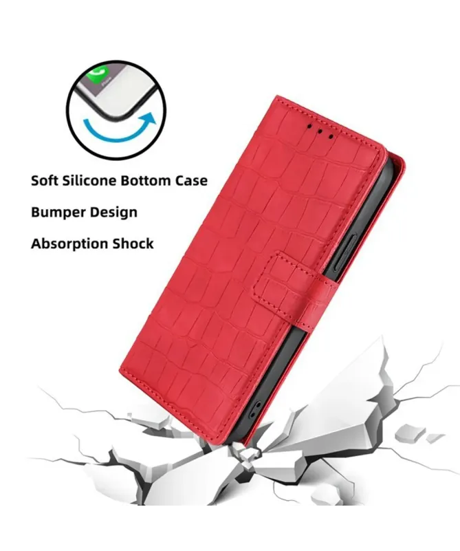 Housse Xiaomi Redmi 14C / Poco C75 simili cuir effet peau de crocodile