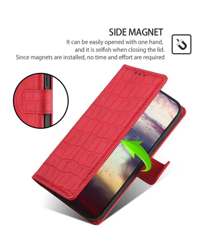 Housse Xiaomi Redmi 14C / Poco C75 simili cuir effet peau de crocodile