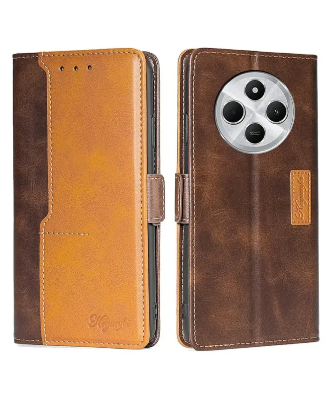 Housse Xiaomi Redmi 14C / Poco C75 Keyunfei simili cuir bicolore