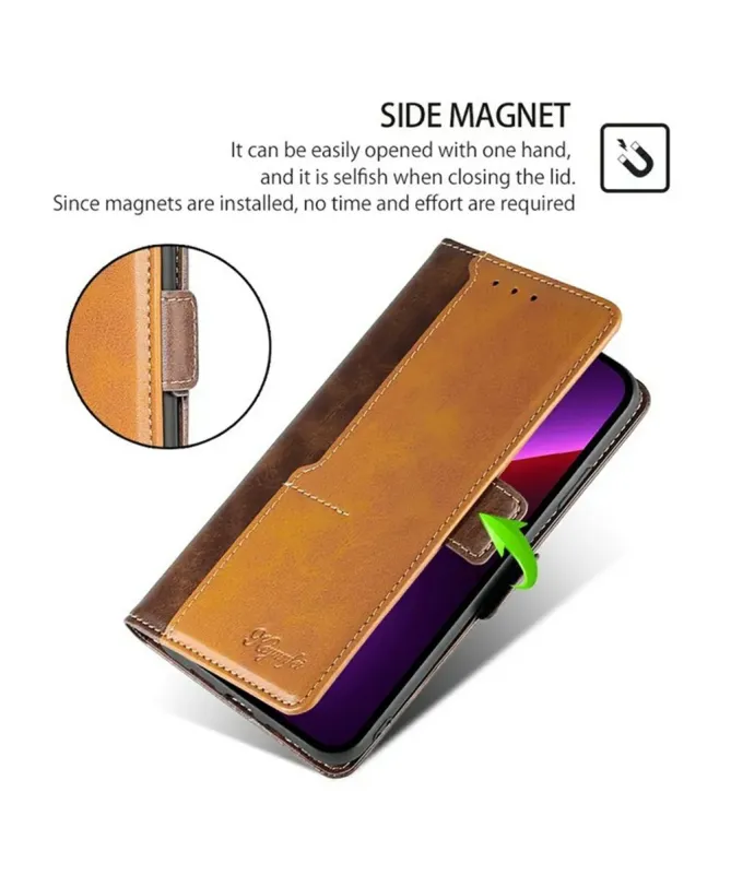 Housse Xiaomi Redmi 14C / Poco C75 Keyunfei simili cuir bicolore