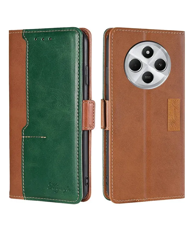 Housse Xiaomi Redmi 14C / Poco C75 Keyunfei simili cuir bicolore