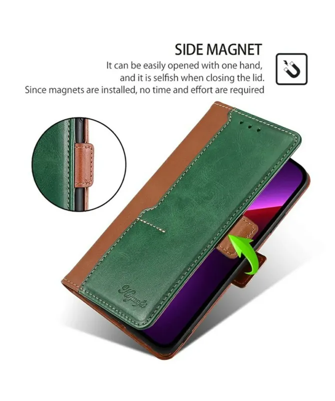 Housse Xiaomi Redmi 14C / Poco C75 Keyunfei simili cuir bicolore