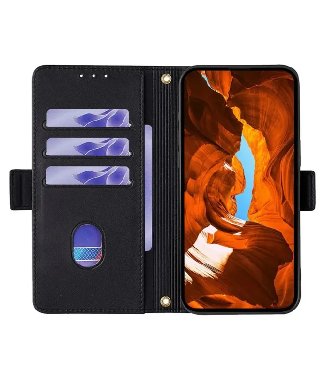 Housse Xiaomi Redmi 14C / Poco C75 en simili cuir avec chaîne dorée