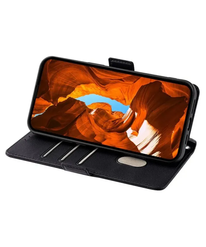 Housse Xiaomi Redmi 14C / Poco C75 en simili cuir avec chaîne dorée
