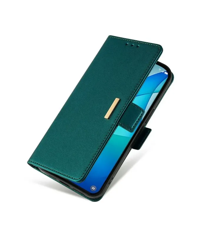 Housse Xiaomi Redmi 14C / Poco C75 en simili cuir avec chaîne dorée