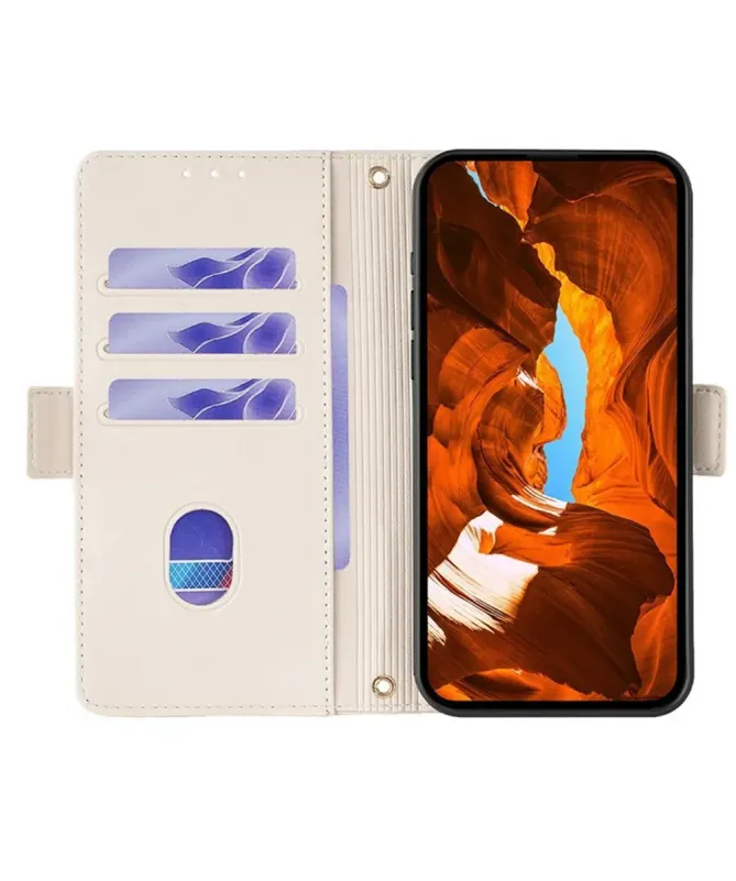 Housse Xiaomi Redmi 14C / Poco C75 en simili cuir avec chaîne dorée