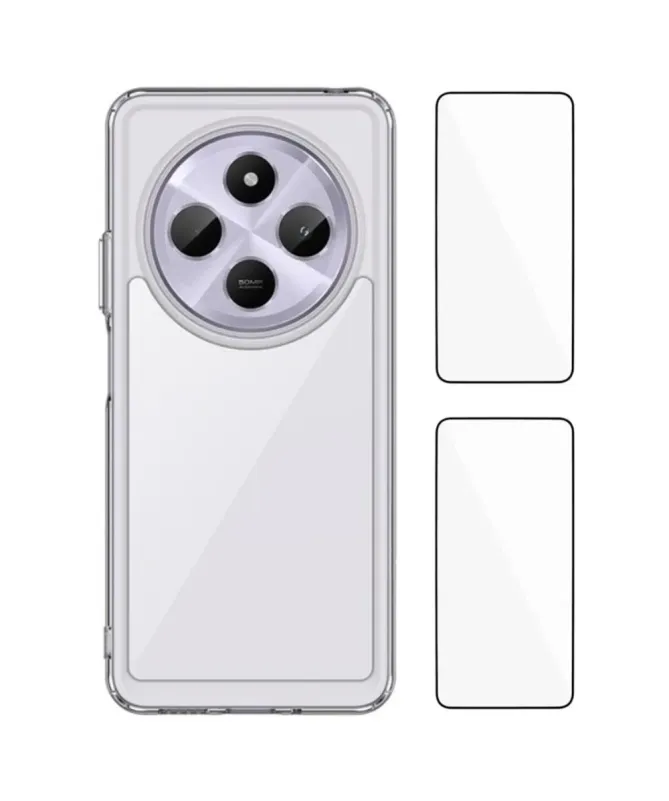 Coque Xiaomi Redmi 14C avec Verre Trempé (2 pcs) | Cristalline