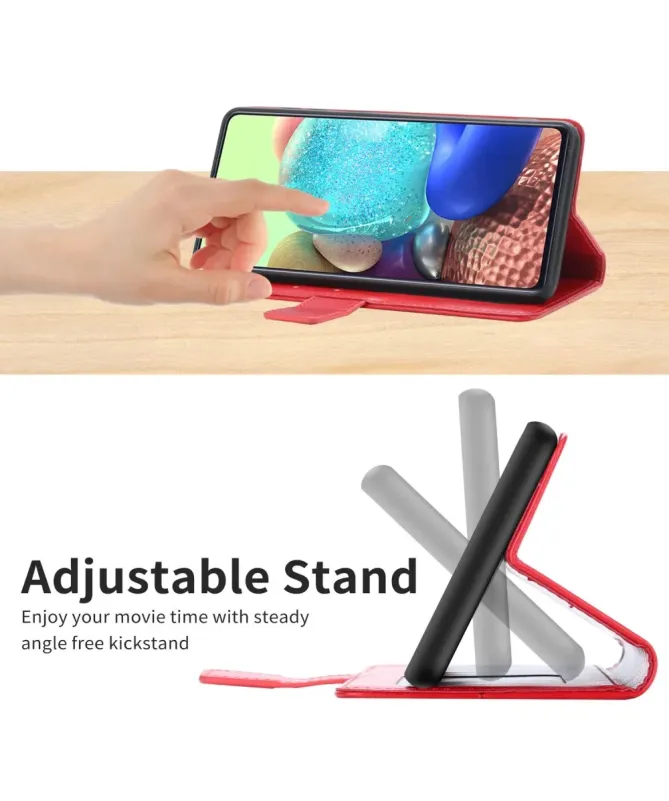 Housse Samsung Galaxy A17 effet cuir Y Lines à lanière Rouge - photo 3