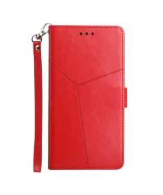 Housse Samsung Galaxy A17 effet cuir Y Lines à lanière Rouge - photo 5