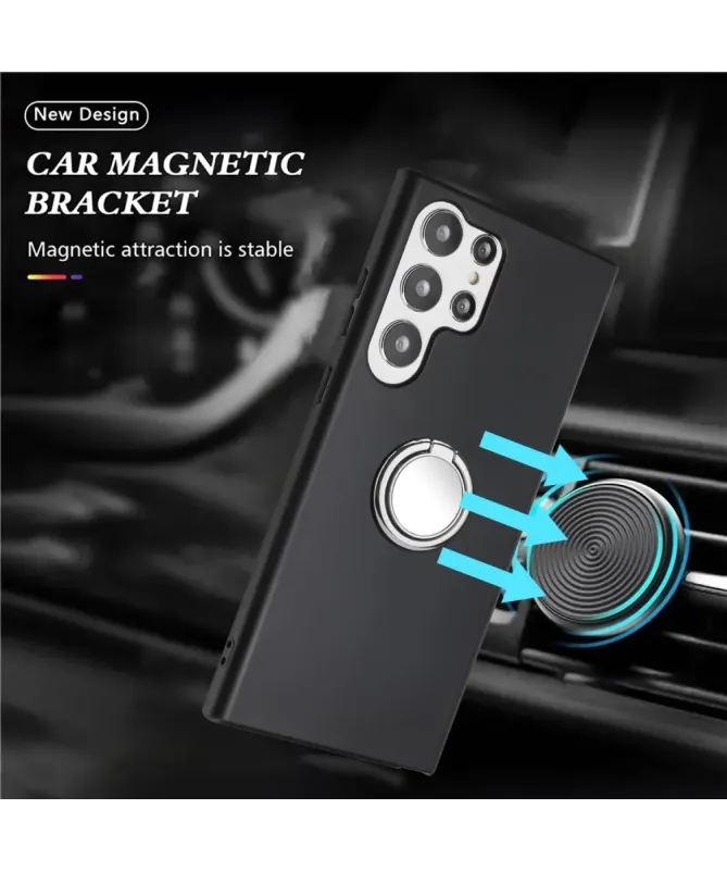 Coque Samsung Galaxy S25 Ultra Anneau Magnétique et Finition Mat