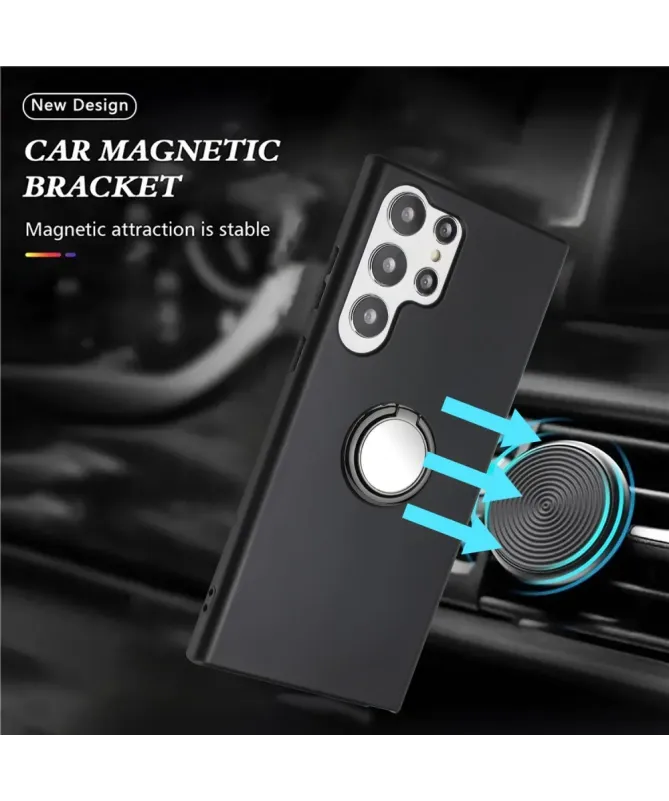 Coque Samsung Galaxy S25 Ultra Anneau Magnétique et Finition Mat