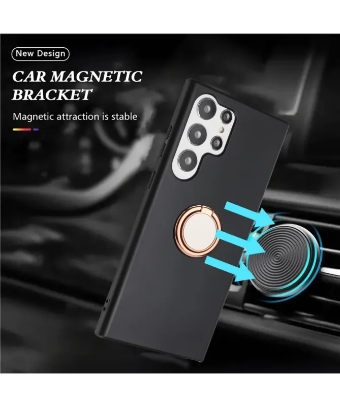 Coque Samsung Galaxy S25 Ultra Anneau Magnétique et Finition Mat