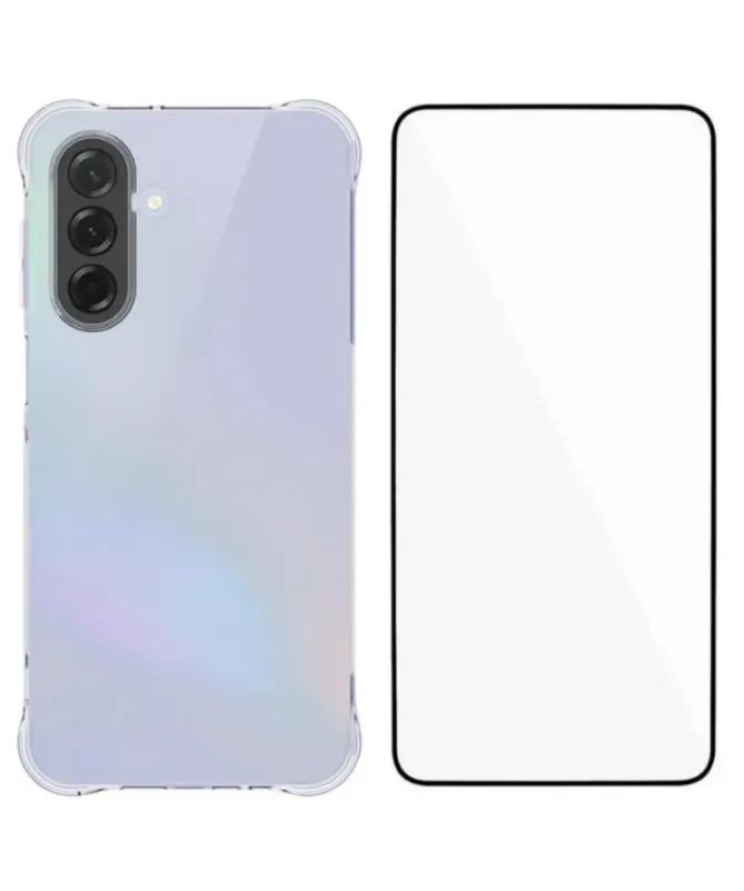 Pack Samsung Galaxy A17 Coque Coins Renforcés Transparente avec Verre 