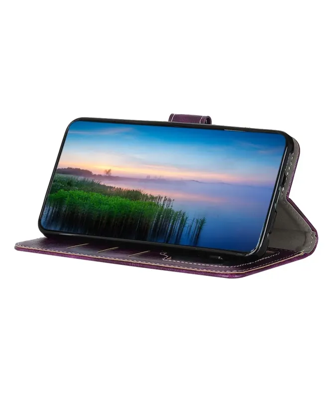 Housse Samsung Galaxy A17 effet cuir luxueux coutures