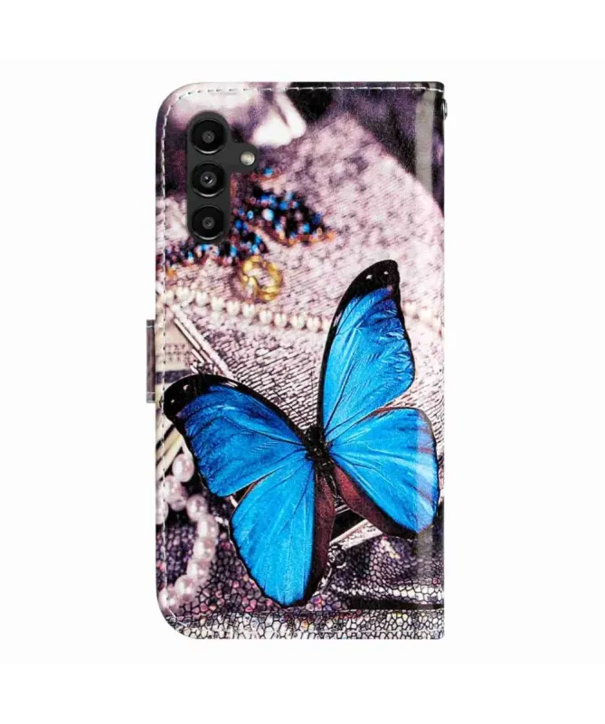 Housse Samsung Galaxy A17 Papillon Bleu
