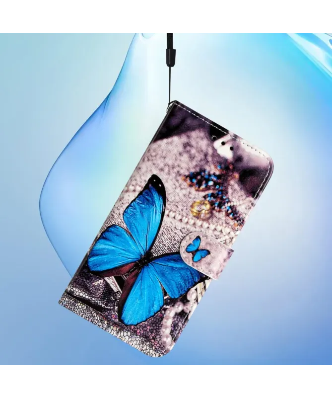 Housse Samsung Galaxy A17 Papillon Bleu