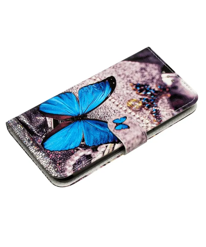Housse Samsung Galaxy A17 Papillon Bleu