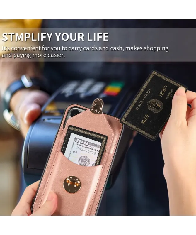 Coque iPhone 16 Pro Max Porte-Cartes à Rabat et Bandoulière