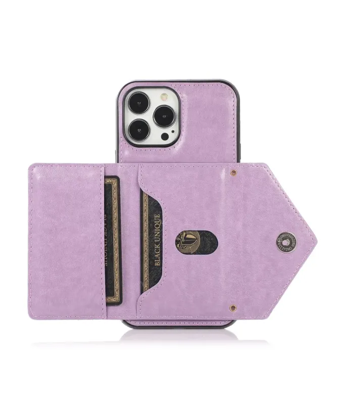 Coque iPhone 16 Pro Max Porte-Cartes Triangle et Bandoulière Luxe