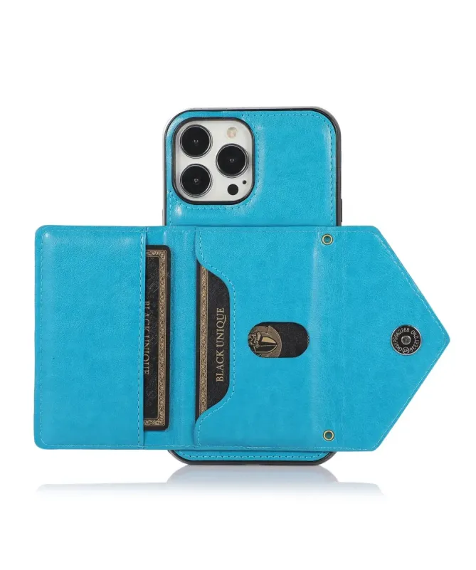 Coque iPhone 16 Pro Max Porte-Cartes Triangle et Bandoulière Luxe