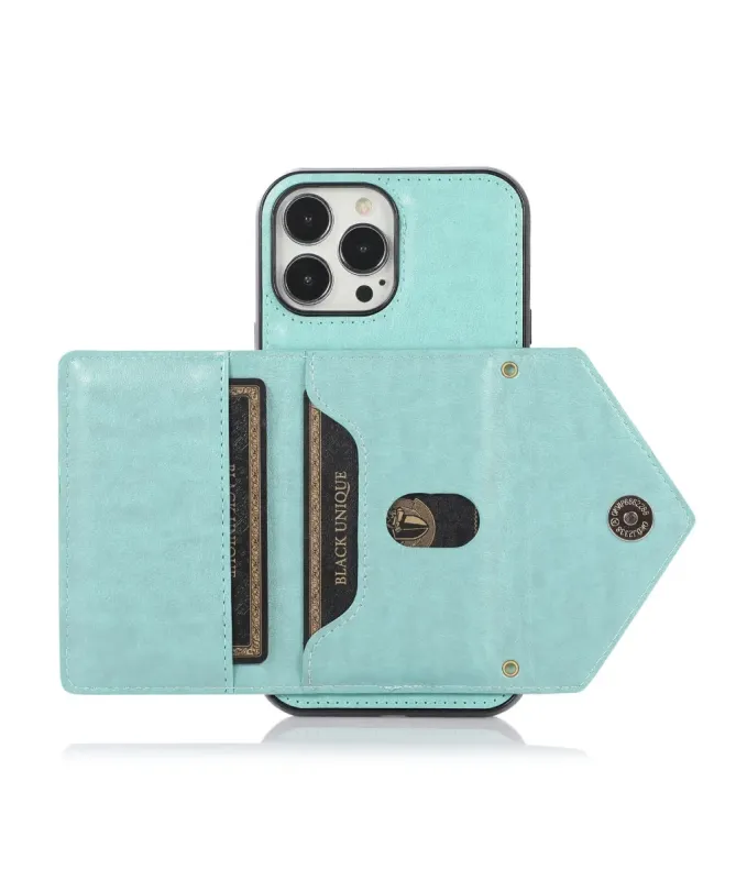 Coque iPhone 16 Pro Max Porte-Cartes Triangle et Bandoulière Luxe