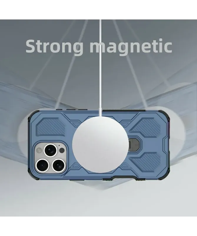 Coque Magnétique iPhone 16 Pro Max avec Support Métal Rotatif