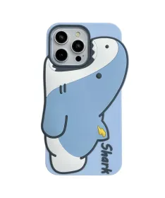 Coque iPhone 16 Pro Max Silicone Bleu Requin Mignon