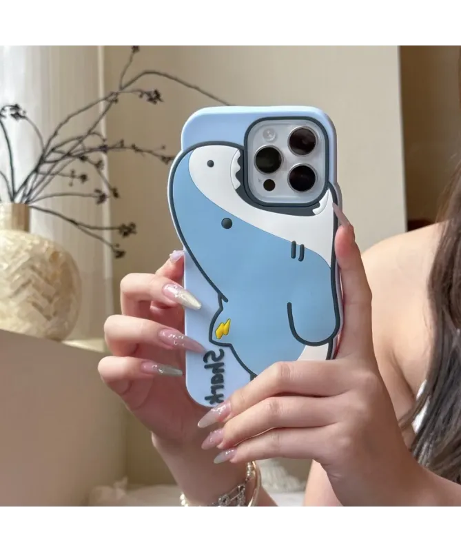 Coque iPhone 16 Pro Max Silicone Bleu Requin Mignon - photo 3