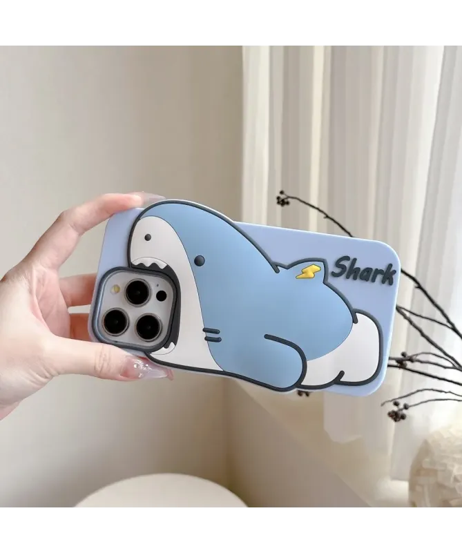 Coque iPhone 16 Pro Max Silicone Bleu Requin Mignon - photo 4