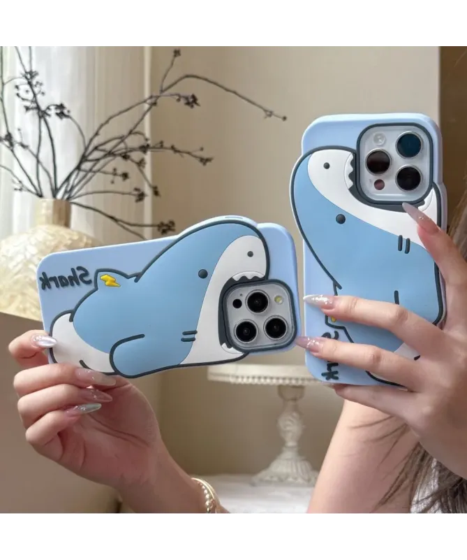 Coque iPhone 16 Pro Max Silicone Bleu Requin Mignon - photo 7